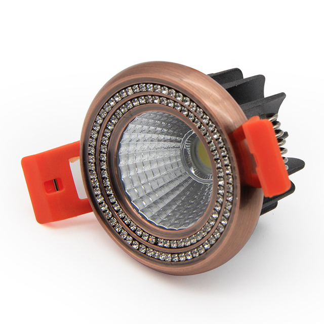 装饰水晶LED COB吸顶灯5W led筒灯圆形嵌入式射灯led吸顶灯